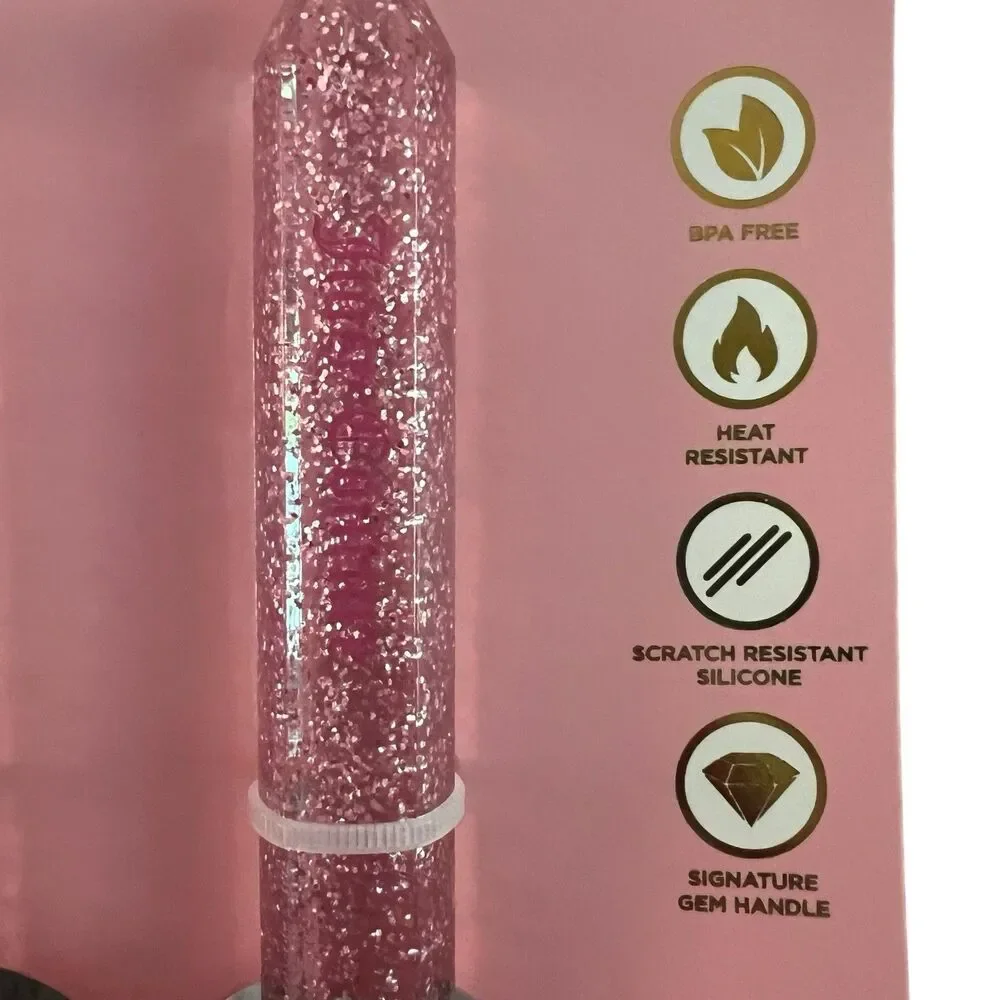 Juicy Couture Home Pink Glitter Silicone Spatula Set 2 Pc BPA Free New